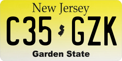 NJ license plate C35GZK