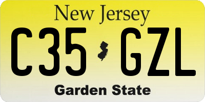 NJ license plate C35GZL