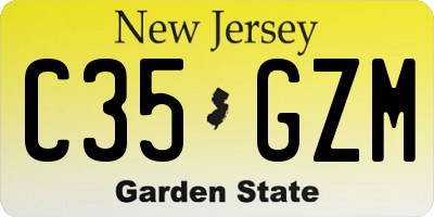 NJ license plate C35GZM