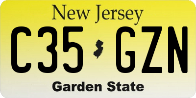 NJ license plate C35GZN