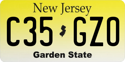 NJ license plate C35GZO