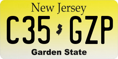 NJ license plate C35GZP