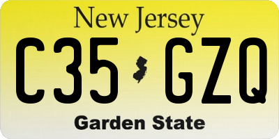 NJ license plate C35GZQ
