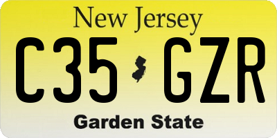 NJ license plate C35GZR