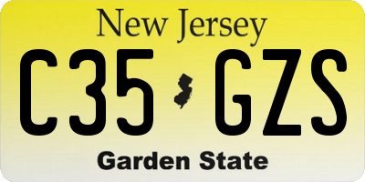 NJ license plate C35GZS
