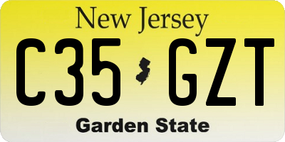 NJ license plate C35GZT