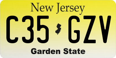 NJ license plate C35GZV