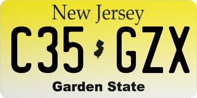 NJ license plate C35GZX