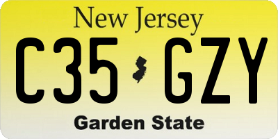 NJ license plate C35GZY