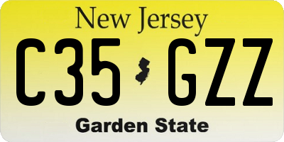 NJ license plate C35GZZ
