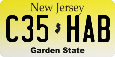 NJ license plate C35HAB