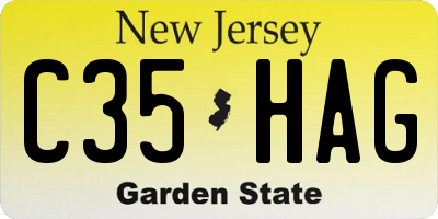 NJ license plate C35HAG