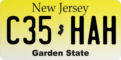 NJ license plate C35HAH
