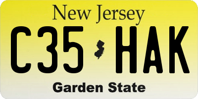 NJ license plate C35HAK