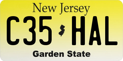 NJ license plate C35HAL