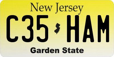 NJ license plate C35HAM