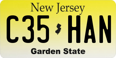 NJ license plate C35HAN
