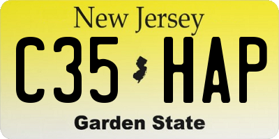 NJ license plate C35HAP