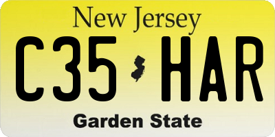 NJ license plate C35HAR