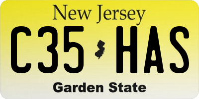 NJ license plate C35HAS