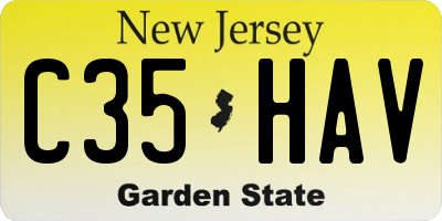 NJ license plate C35HAV