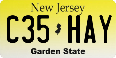 NJ license plate C35HAY