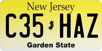 NJ license plate C35HAZ