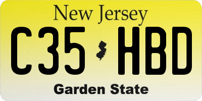 NJ license plate C35HBD