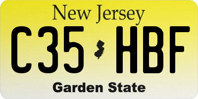 NJ license plate C35HBF