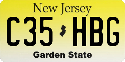 NJ license plate C35HBG