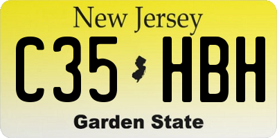 NJ license plate C35HBH