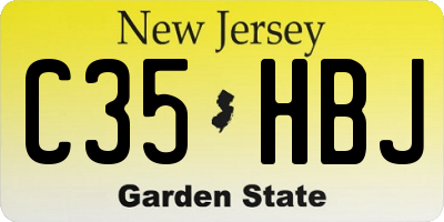 NJ license plate C35HBJ