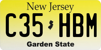 NJ license plate C35HBM