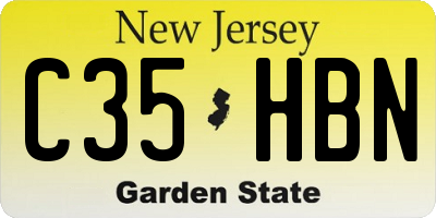 NJ license plate C35HBN