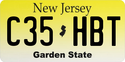 NJ license plate C35HBT