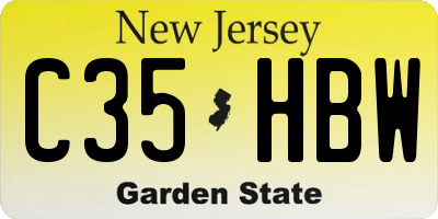 NJ license plate C35HBW