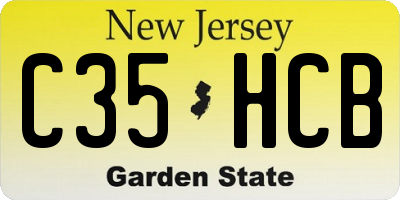 NJ license plate C35HCB