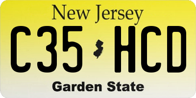 NJ license plate C35HCD
