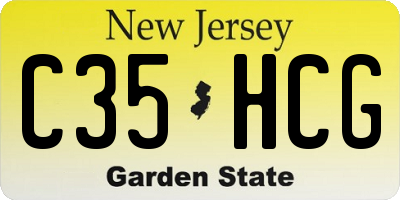 NJ license plate C35HCG