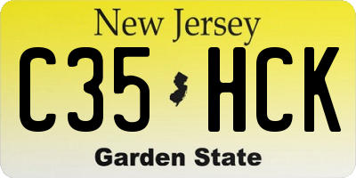 NJ license plate C35HCK