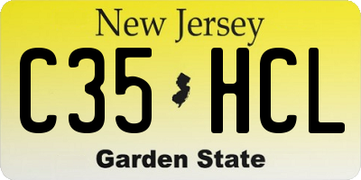 NJ license plate C35HCL