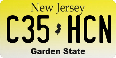 NJ license plate C35HCN