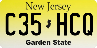 NJ license plate C35HCQ