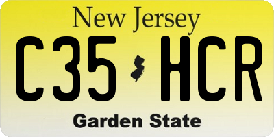 NJ license plate C35HCR