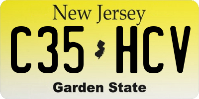 NJ license plate C35HCV