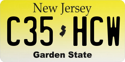 NJ license plate C35HCW