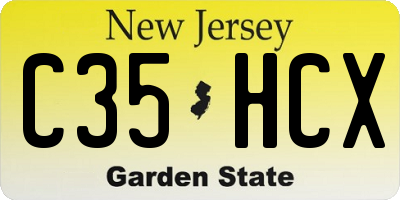 NJ license plate C35HCX