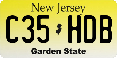 NJ license plate C35HDB