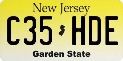 NJ license plate C35HDE