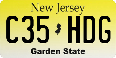 NJ license plate C35HDG